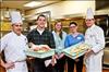 From left to right in photo: DoubleTree sous chef Juan Rodriguez; Charlie Hinkle, Giffin Home; Rachelle Hensen, Griffin Home; Dani Turk, Food Lifeline; and DoubleTree executive chef Bruce Fry. Photo credit: Mike Moore, Moore Ink.